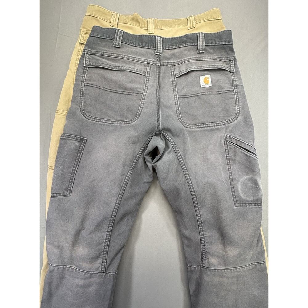 Carhartt Men’s Relaxed Fit Full Swing Pants 34x36 Lot 2 Brown & Gray Workwear - Picture 16 of 16